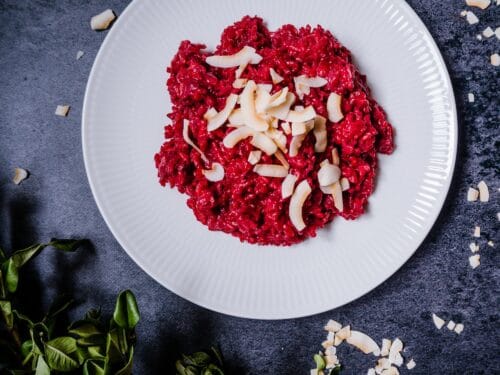 Rødbederisotto - Opskrift på lækker og vegansk risotto med rødbede