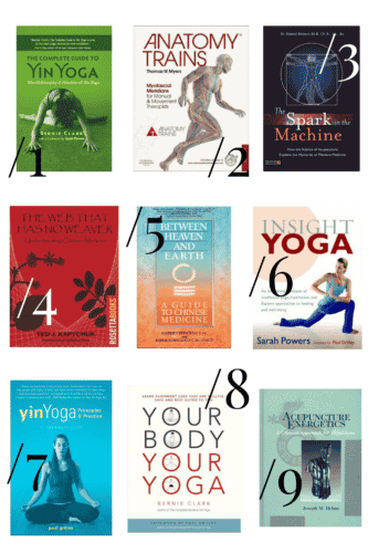 9 bøger om kinesisk medicin, meridianbaner, akupunktur og yin yoga