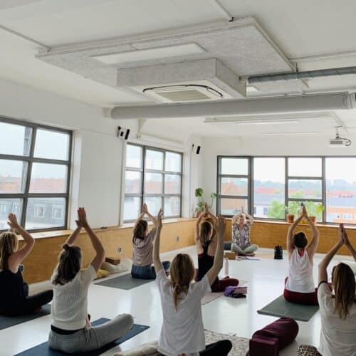 Yogaelever på kursus i yin yoga grundstillinger og kinesisk medicin