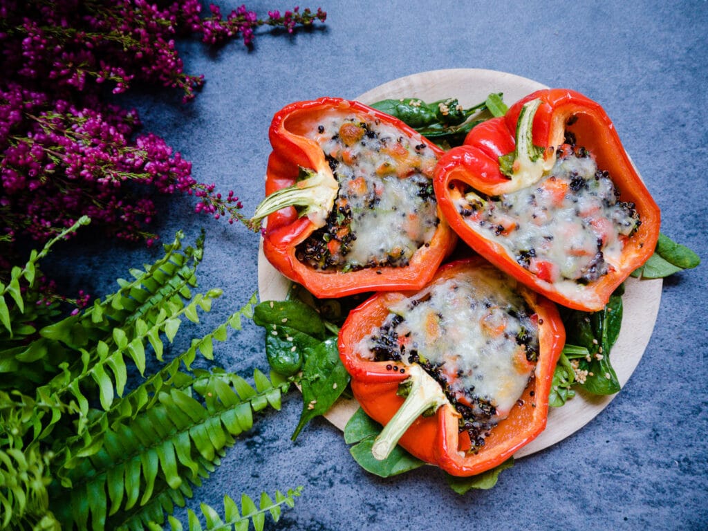 Fyldte peberfrugter med quinoa